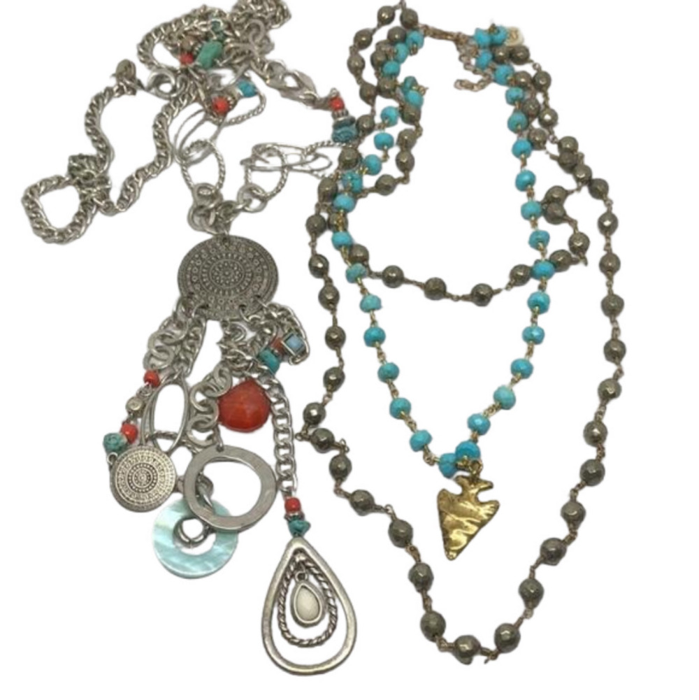 𝅺Curated bundle boho festival southwestern style necklaces Ruby Rd KK brand